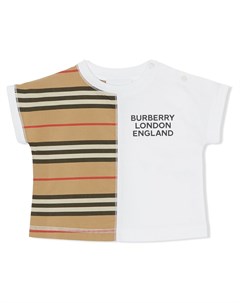 Футболка со вставками в полоску Icon Stripe Burberry kids