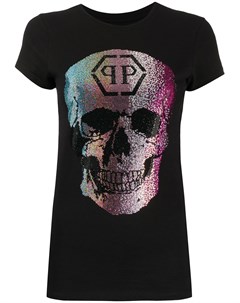 Футболка с принтом Skull и эффектом омбре Philipp plein