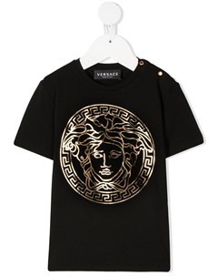 Футболка с принтом Medusa и эффектом металлик Versace kids