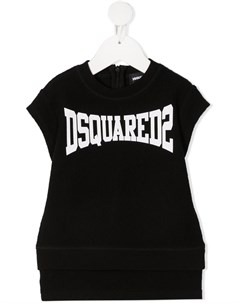 Платье с короткими рукавами и логотипом Dsquared2 kids