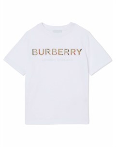 Футболка с вышитым логотипом Burberry kids