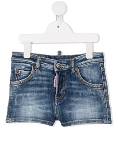 Джинсовые шорты с эффектом потертости Dsquared2 kids