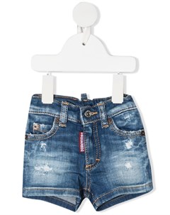 Джинсовые шорты с эффектом потертости Dsquared2 kids