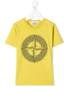 Футболка с круглым вырезом и логотипом Stone island junior