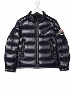 Пуховик с нашивкой логотипом Moncler enfant