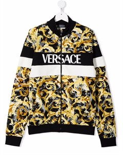 Куртка на молнии с принтом Baroque Versace kids