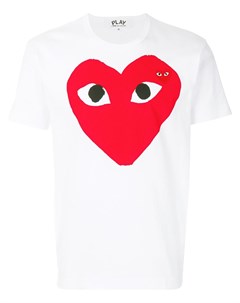 Футболка с принтом логотипом Comme des garçons play