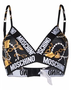 Бюстгальтер с треугольными чашками и логотипом Moschino