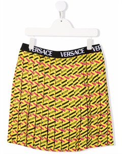 Плиссированная юбка с геометричным принтом Versace kids