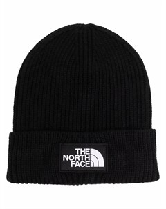 Шапка бини в рубчик с нашивкой логотипом The north face