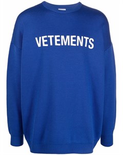 Джемпер вязки интарсия с логотипом Vetements