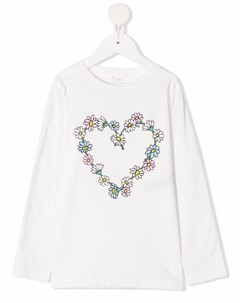 Футболка с длинными рукавами и цветочным принтом Stella mccartney kids