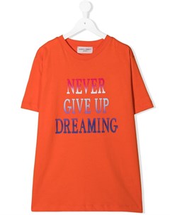 Футболка с принтом Never Give Up Dreaming Alberta ferretti kids