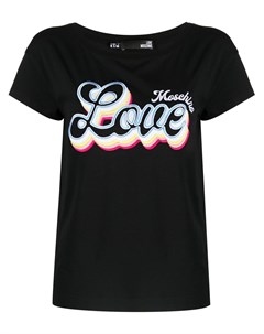 Футболка с вышитым логотипом Love moschino