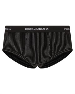 Трусы брифы в полоску с логотипом на поясе Dolce&gabbana