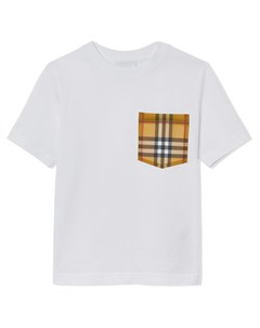 Футболка с карманом в клетку Vintage Check Burberry kids