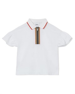 Рубашка поло с отделкой в полоску Icon Stripe Burberry kids