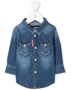 Джинсовая рубашка с эффектом потертости Dsquared2 kids