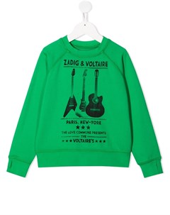 Толстовка с круглым вырезом и логотипом Zadig & voltaire kids