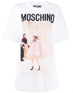 Футболка с фотопринтом и логотипом Moschino