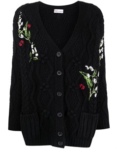 Кардиган вязки интарсия с цветочным узором Red valentino