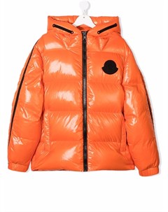 Пуховик с нашивкой логотипом Moncler enfant