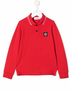 Рубашка поло с нашивкой логотипом Stone island junior