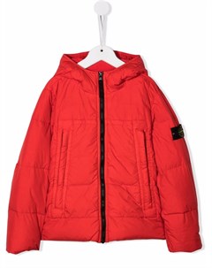 Пуховик с нашивкой логотипом Stone island junior