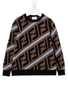 Джемпер вязки интарсия с логотипом FF Fendi kids