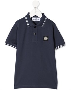 Рубашка поло с нашивкой логотипом Stone island junior