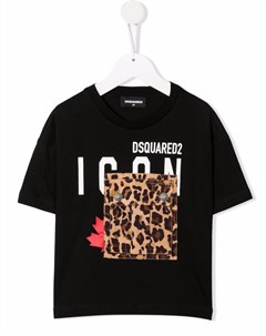 Футболка с принтом в технике пэчворк Dsquared2 kids