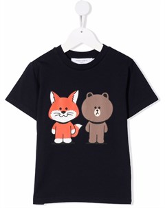 Футболка с логотипом из коллаборации с Line Friends Maison kitsune kids