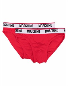 Комплект из двух трусов брифов с логотипом Moschino