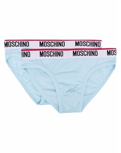 Комплект из двух трусов брифов с логотипом Moschino