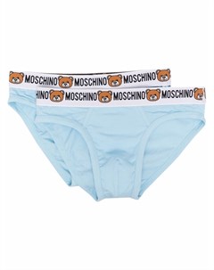 Комплект из двух трусов брифов с логотипом Moschino