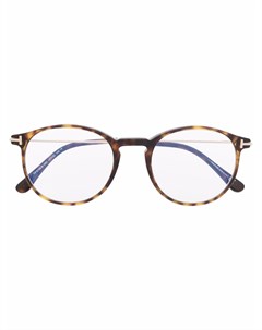 Очки в круглой оправе черепаховой расцветки Tom ford eyewear