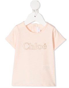 Футболка с вышитым логотипом Chloé kids