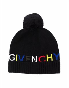 Шапка бини вязки интарсия с логотипом Givenchy kids