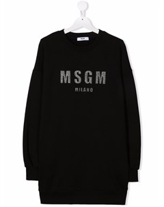 Платье с блестящим логотипом Msgm kids