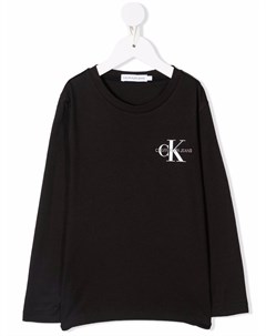 Футболка из органического хлопка с логотипом Calvin klein kids