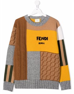 Джемпер в технике пэчворк с логотипом FF Fendi kids