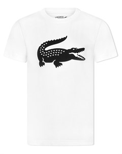 Футболка с круглым вырезом и логотипом Lacoste kids