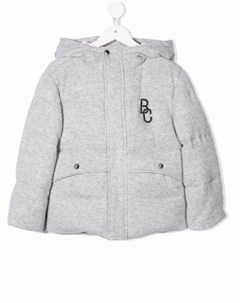 Пуховик с нашивкой логотипом Brunello cucinelli kids