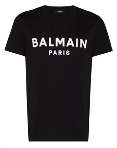 Футболка с фактурным логотипом Balmain