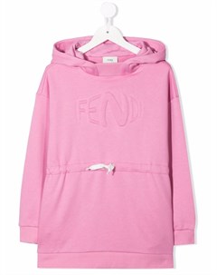 Худи с кулиской и тисненым логотипом Fendi kids