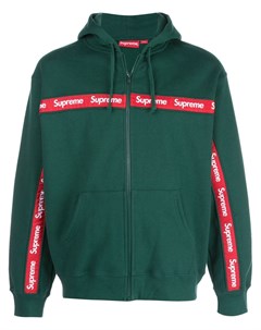 Худи на молнии с контрастными полосками Supreme