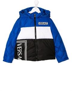 Пуховик в стиле колор блок Versace kids