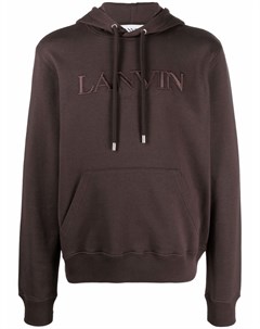 Худи с карманом муфтой и вышитым логотипом Lanvin