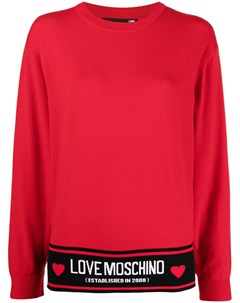 Джемпер вязки интарсия с логотипом Love moschino