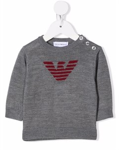 Свитер с жаккардовым логотипом Emporio armani kids